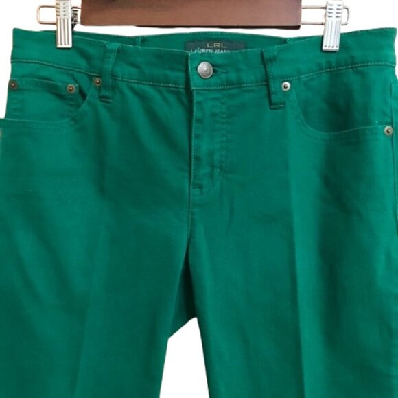 LRL Ralph Lauren Women's Slimming Modern Straight Ankle Jeans Green Size 8 - Picture 2 of 9